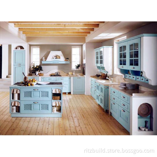 Mediterranean Style Cabinet Doors High Glossy House Furniture Kitchen Cabinet
